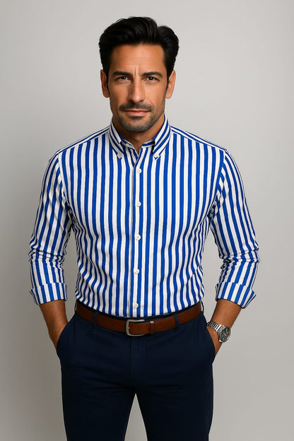 Harris Bengal Stripe Button Down Shirt_8
