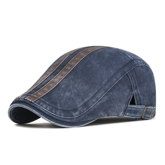 Rigby Washed Stripe Flat Cap_1