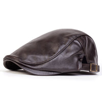 Renard Faux Leather Flat Cap