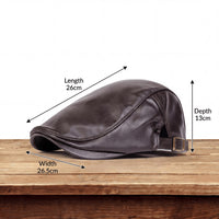 Renard Faux Leather Flat Cap