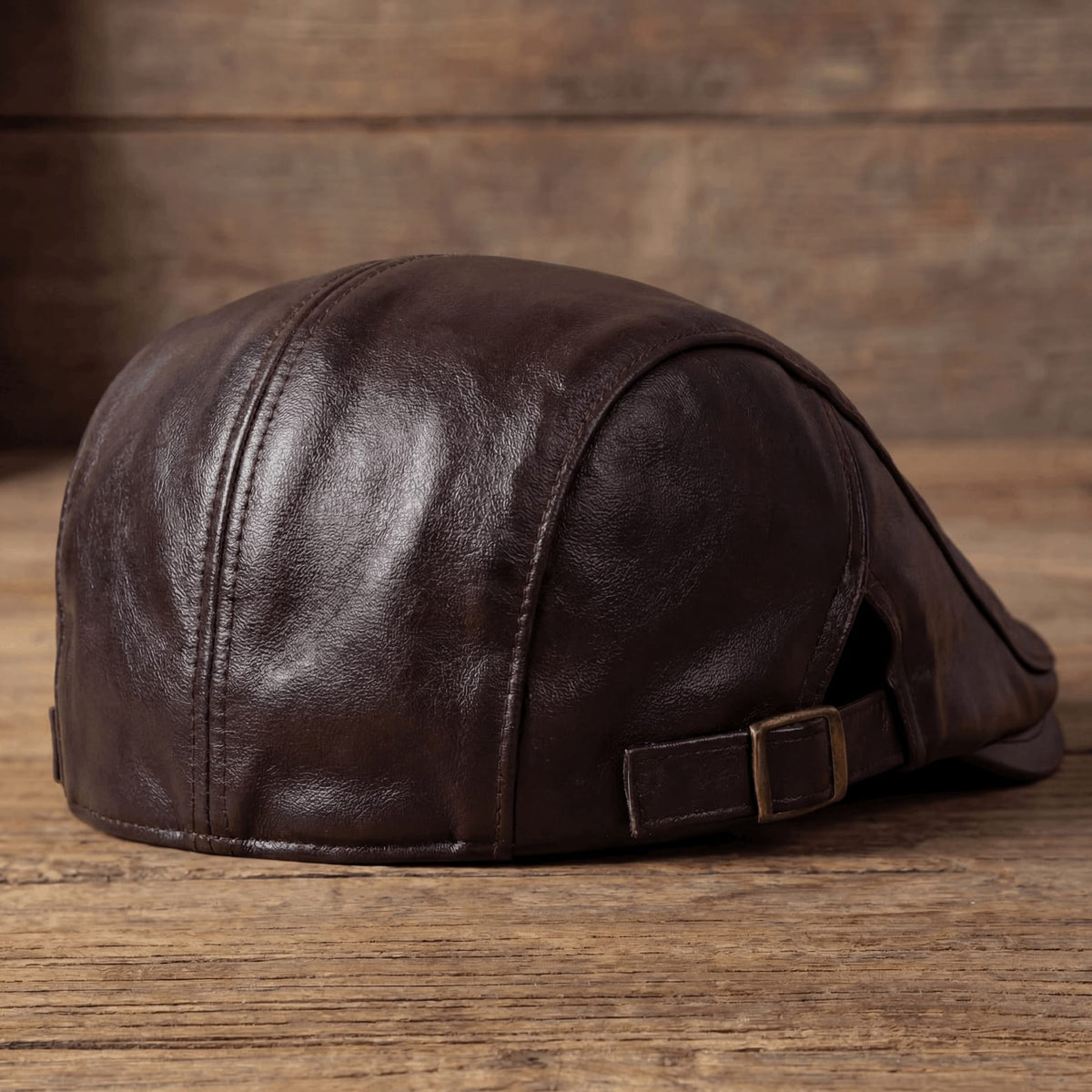 Renard Faux Leather Flat Cap