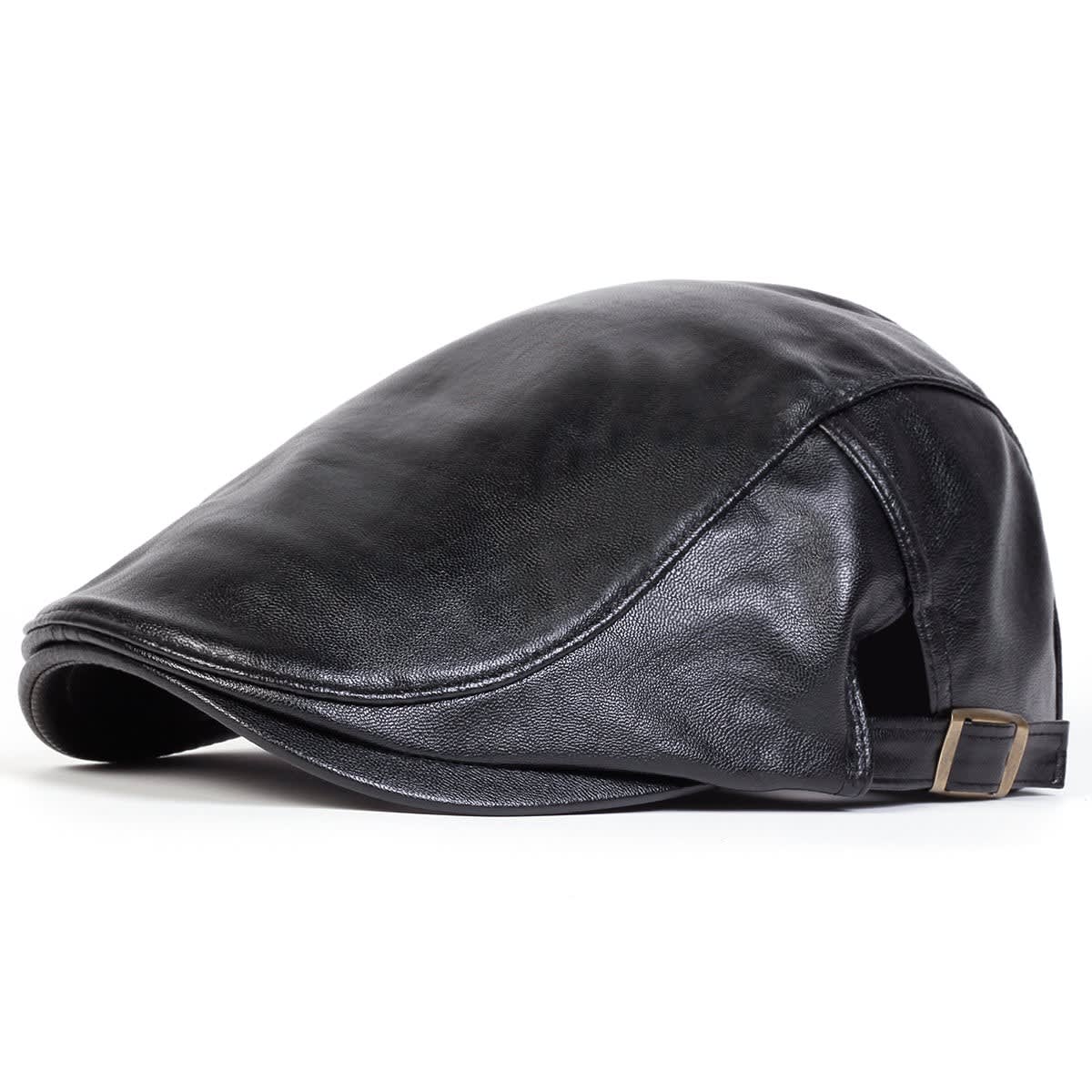 Renard Faux Leather Flat Cap