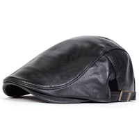 Renard Faux Leather Flat Cap