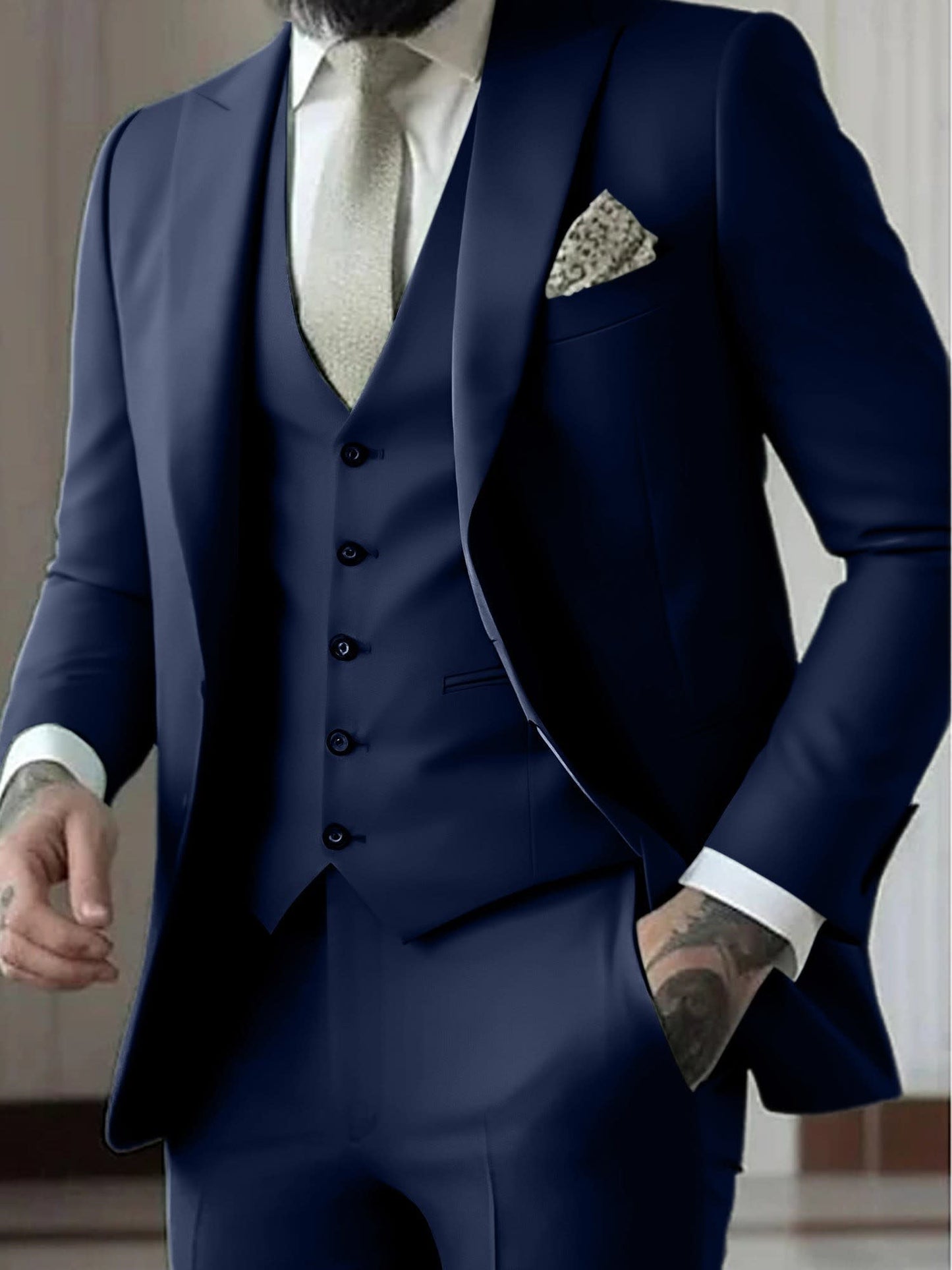 Malcolm Peak Lapel Three Piece Suit_11