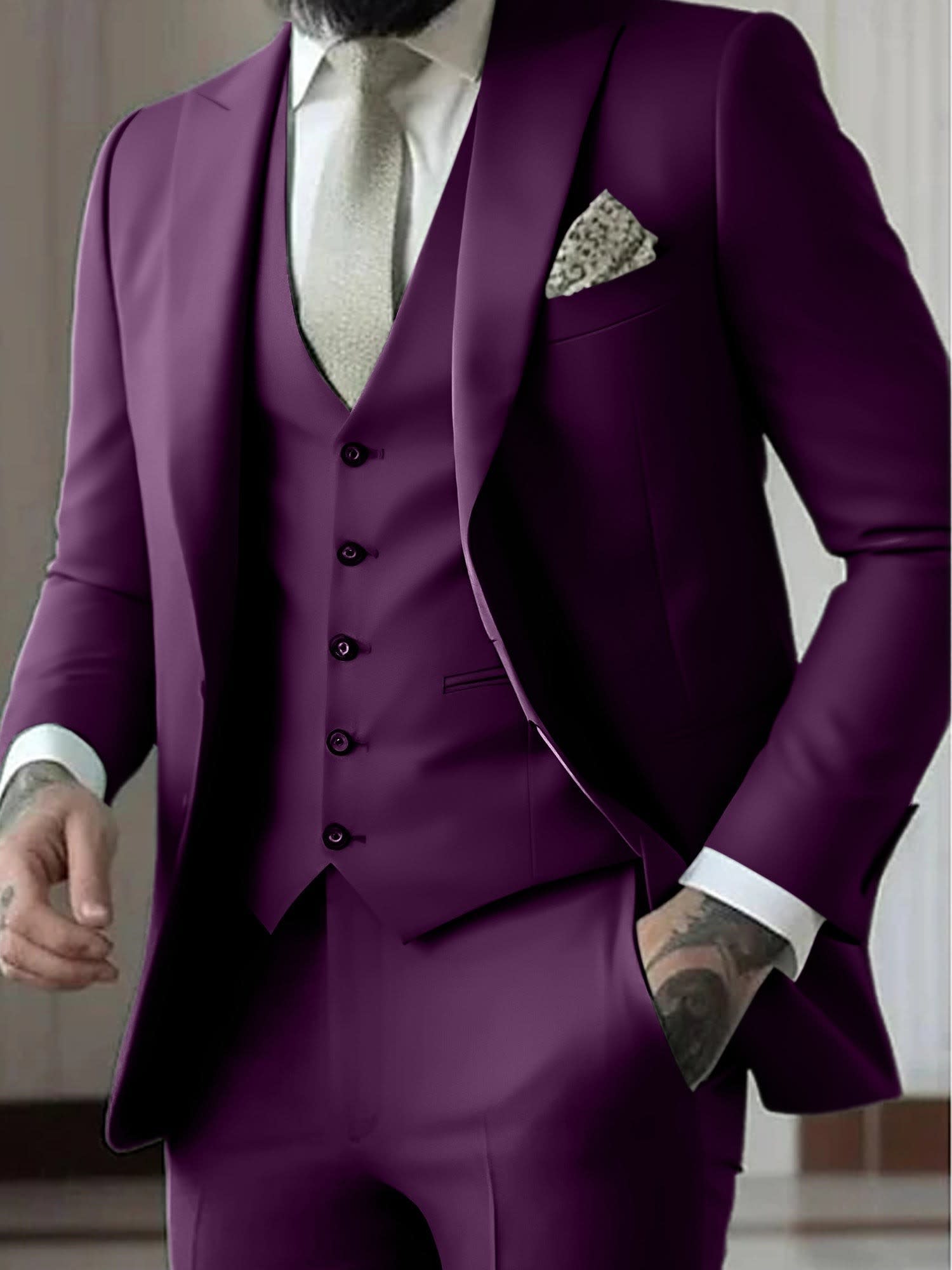 Malcolm Peak Lapel Three Piece Suit_13
