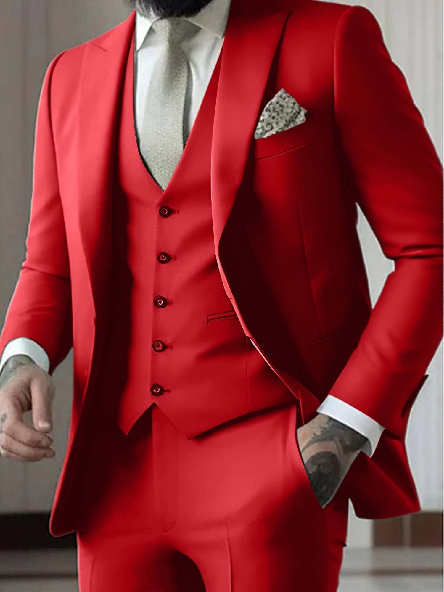 Malcolm Peak Lapel Three Piece Suit_14
