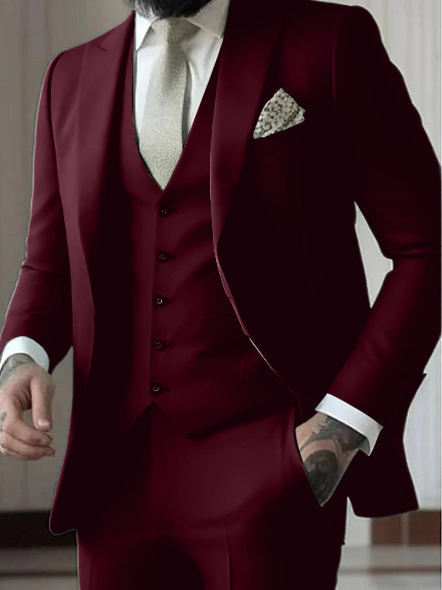 Malcolm Peak Lapel Three Piece Suit_5