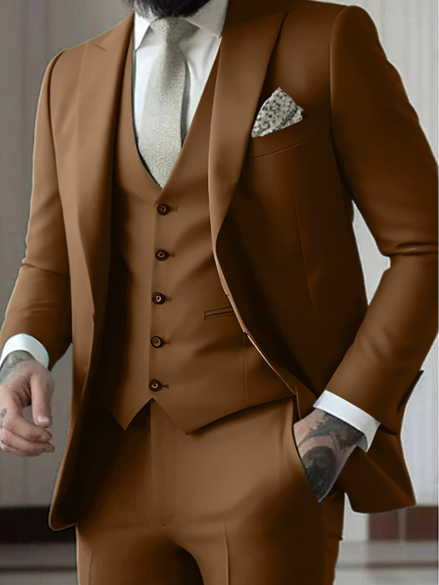 Malcolm Peak Lapel Three Piece Suit_8