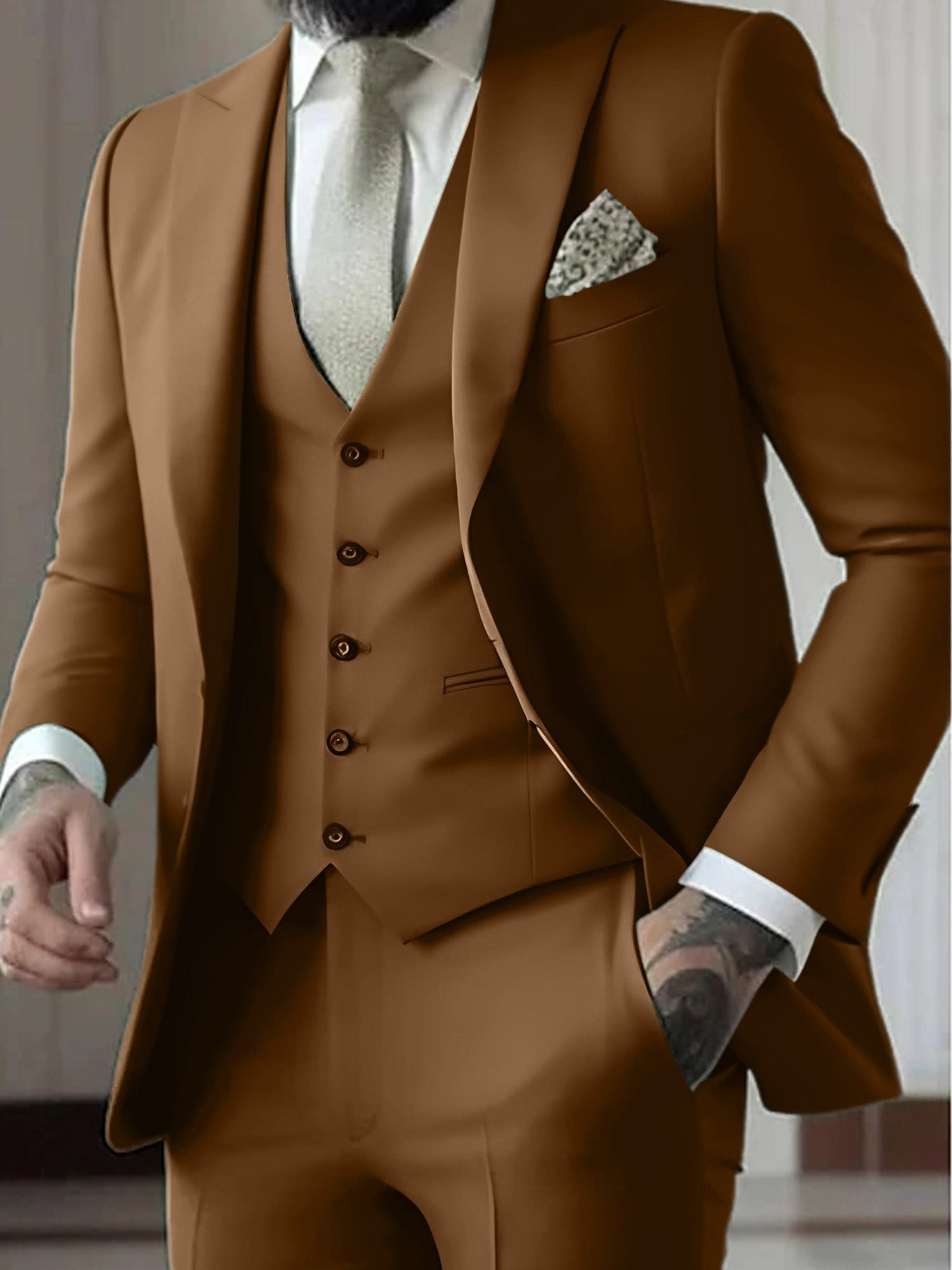 Malcolm Peak Lapel Three Piece Suit_8