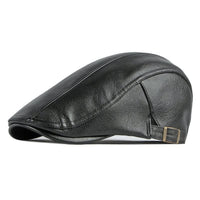 Rhys Polished Faux Leather Flat Cap