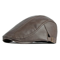 Rhys Polished Faux Leather Flat Cap