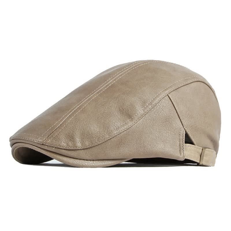 Rhys Polished Faux Leather Flat Cap