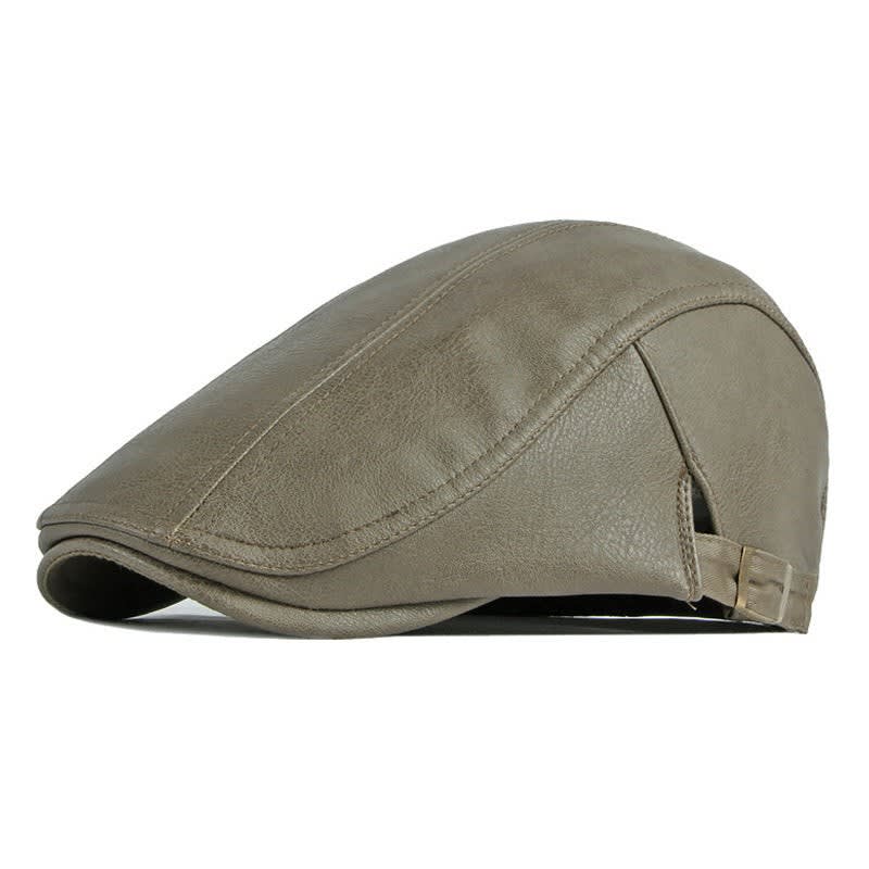 Rhys Polished Faux Leather Flat Cap