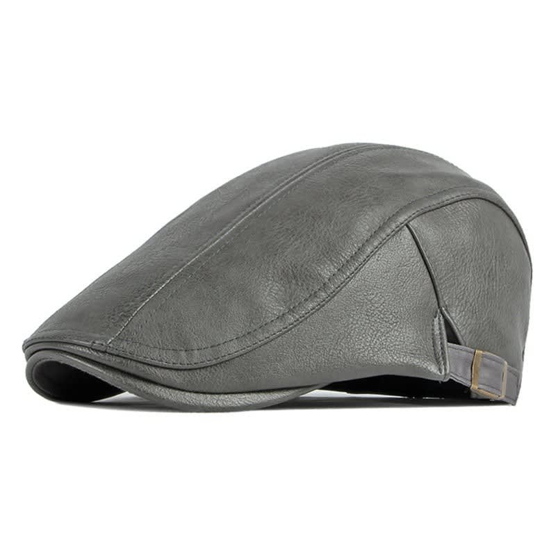 Rhys Polished Faux Leather Flat Cap