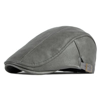 Rhys Polished Faux Leather Flat Cap
