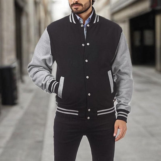 Elton Contrast Sleeve Varsity Jacket_1