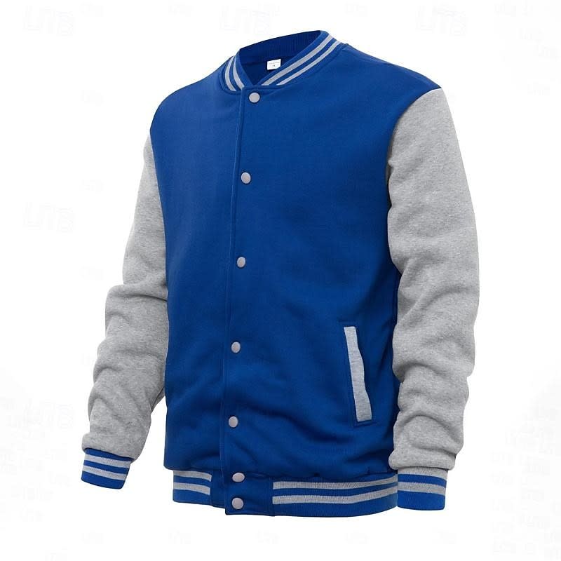 Elton Contrast Sleeve Varsity Jacket
