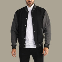 Elton Contrast Sleeve Varsity Jacket