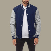 Elton Contrast Sleeve Varsity Jacket