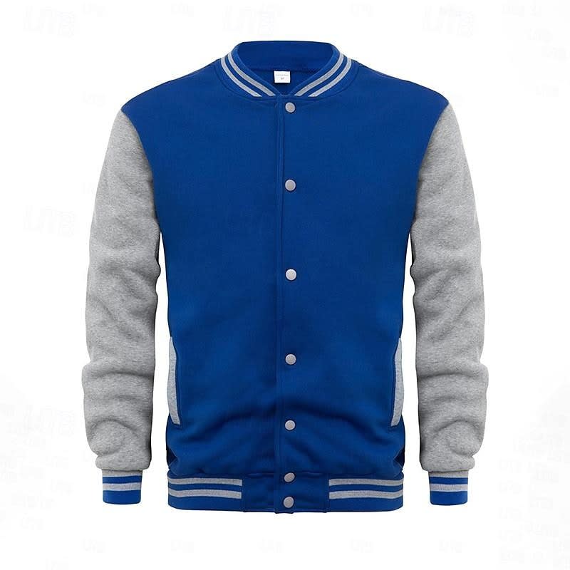 Elton Contrast Sleeve Varsity Jacket