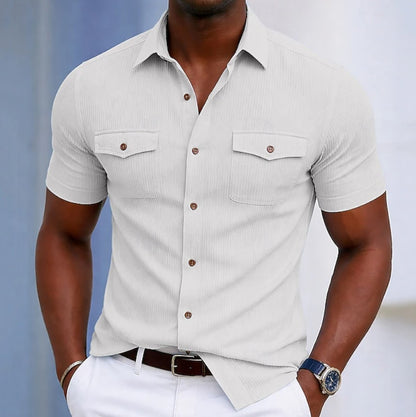 Randall Ribbed Texture Short Sleeve Shirt_2