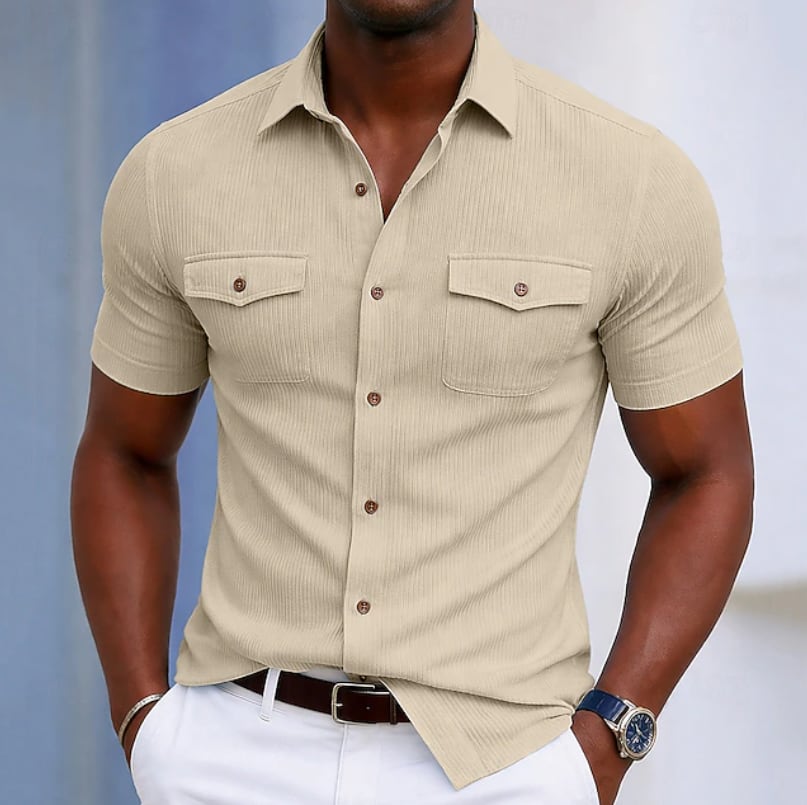 Randall Ribbed Texture Short Sleeve Shirt_3