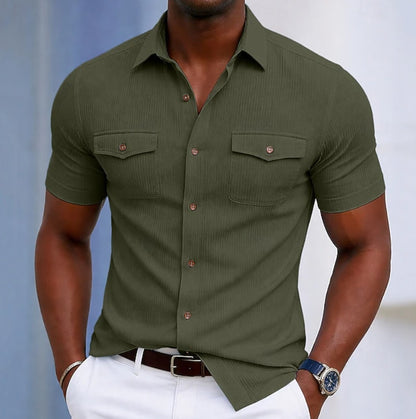 Randall Ribbed Texture Short Sleeve Shirt_4