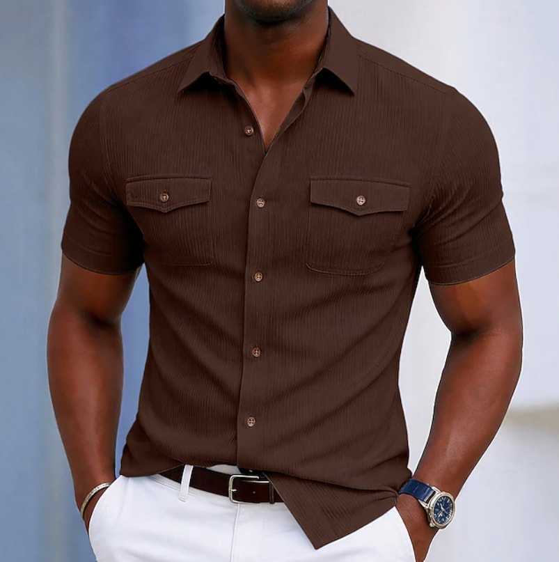 Randall Ribbed Texture Short Sleeve Shirt_5