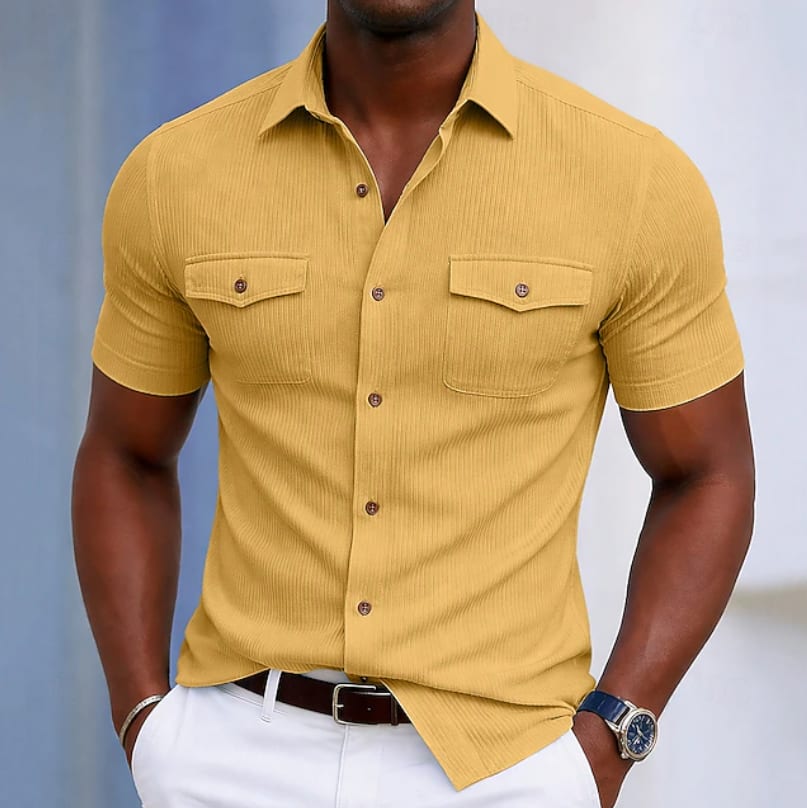 Randall Ribbed Texture Short Sleeve Shirt_6
