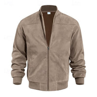 Eldon Ribbed Collar Zip Bomber Jacket