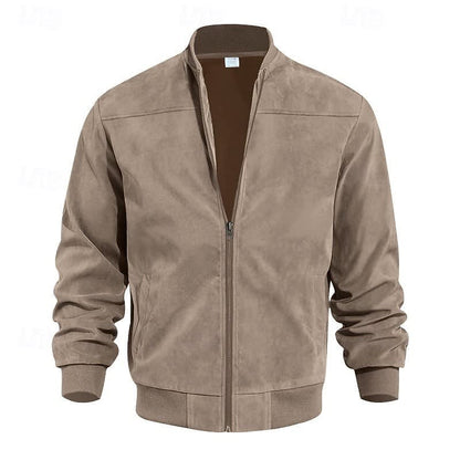 Eldon Ribbed Collar Zip Bomber Jacket_11