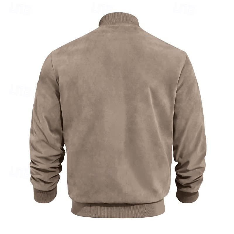 Eldon Ribbed Collar Zip Bomber Jacket