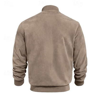 Eldon Ribbed Collar Zip Bomber Jacket_12