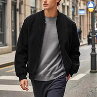 Eldon Ribbed Collar Zip Bomber Jacket