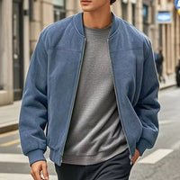 Eldon Ribbed Collar Zip Bomber Jacket