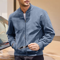 Eldon Ribbed Collar Zip Bomber Jacket