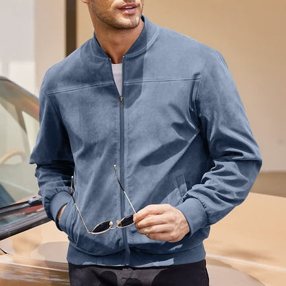 Eldon Ribbed Collar Zip Bomber Jacket_3