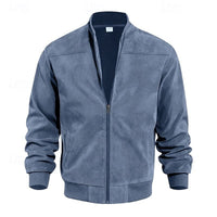 Eldon Ribbed Collar Zip Bomber Jacket