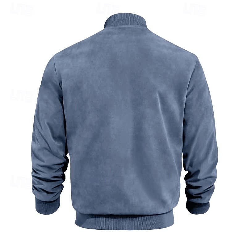 Eldon Ribbed Collar Zip Bomber Jacket