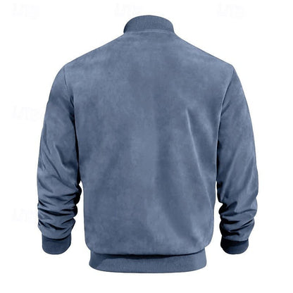 Eldon Ribbed Collar Zip Bomber Jacket_7