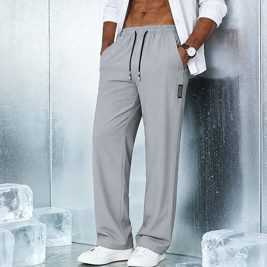 Houston Drawstring Waist Wide Leg Trousers_1