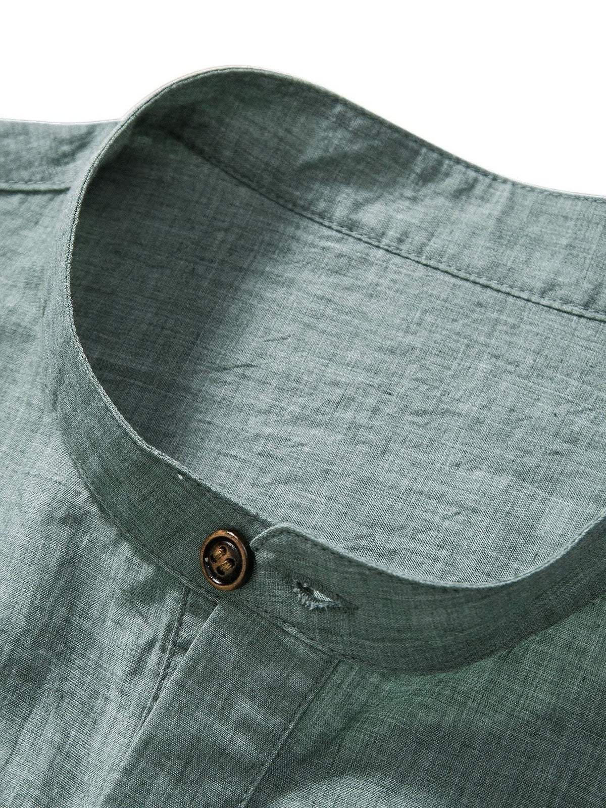 Galen Grandad Collar Linen Blend Two Piece Set