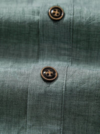Galen Grandad Collar Linen Blend Two Piece Set