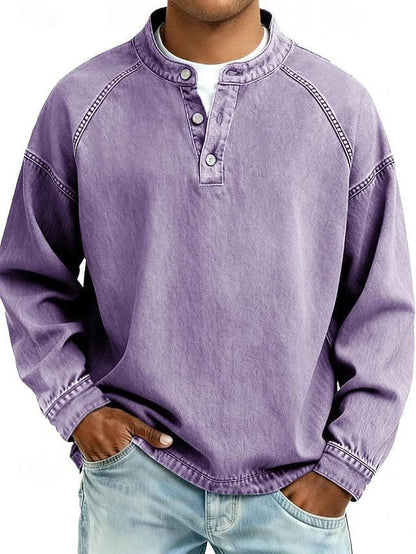 Mario Washed Raglan Long Sleeve Henley_4