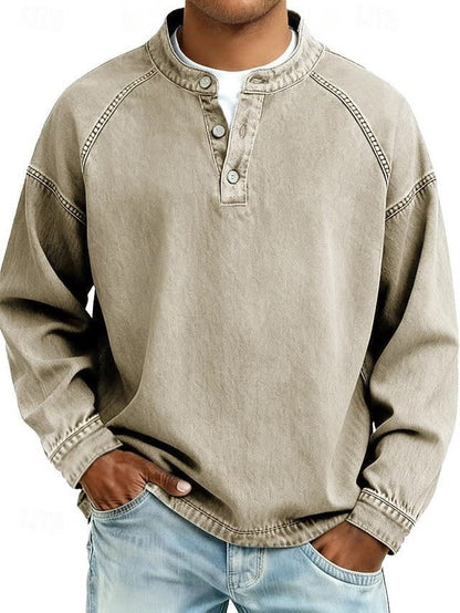 Mario Washed Raglan Long Sleeve Henley_5