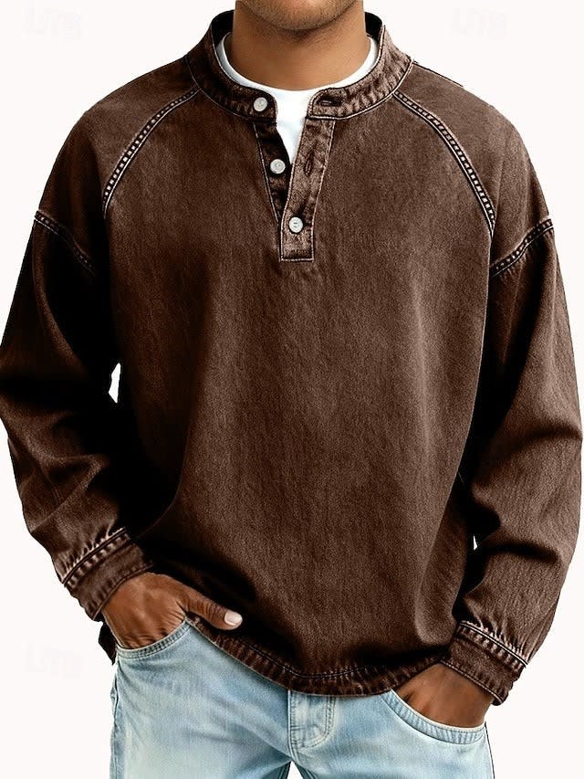 Mario Washed Raglan Long Sleeve Henley_8