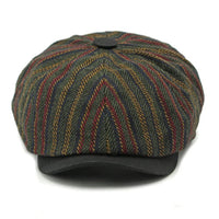 Quinlan Striped Herringbone Tweed Flat Cap