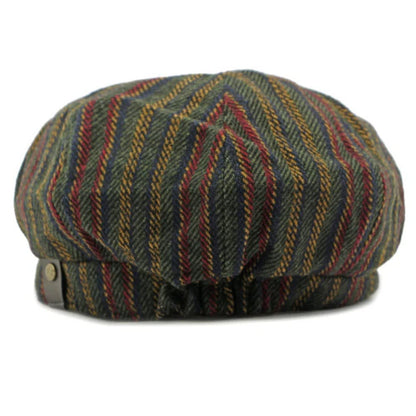 Quinlan Striped Herringbone Tweed Flat Cap_7