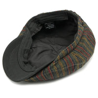 Quinlan Striped Herringbone Tweed Flat Cap