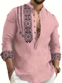 Glover Printed Placket Stand Collar Shirt
